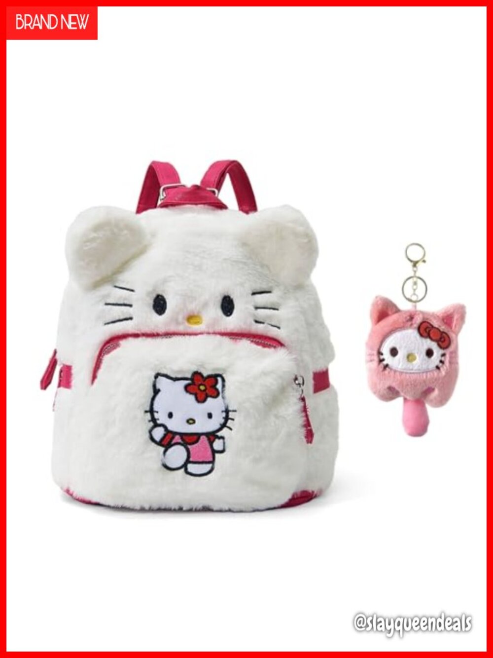 FGY Cute Plush Backpack Mini Cartoon Double Strap Shoulder Bag Soft Fluffy